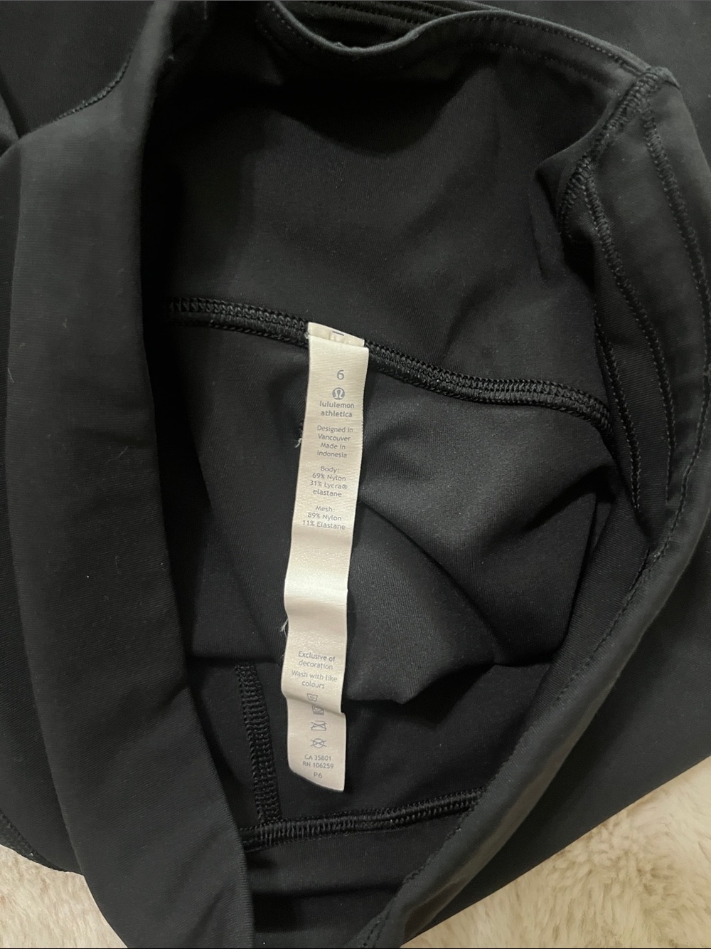 lululemon athletica Black Capri Leggings with Side Mesh Insets - Picture 7 of 7